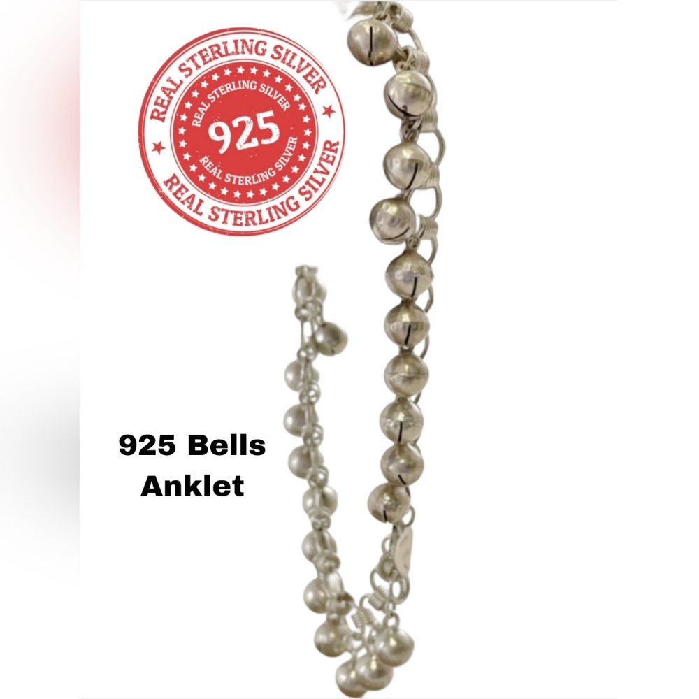 VINTAGE STERLING SILVER BOHO GYPSY BELLS CHARM Bracelet With ❤️ CHARM